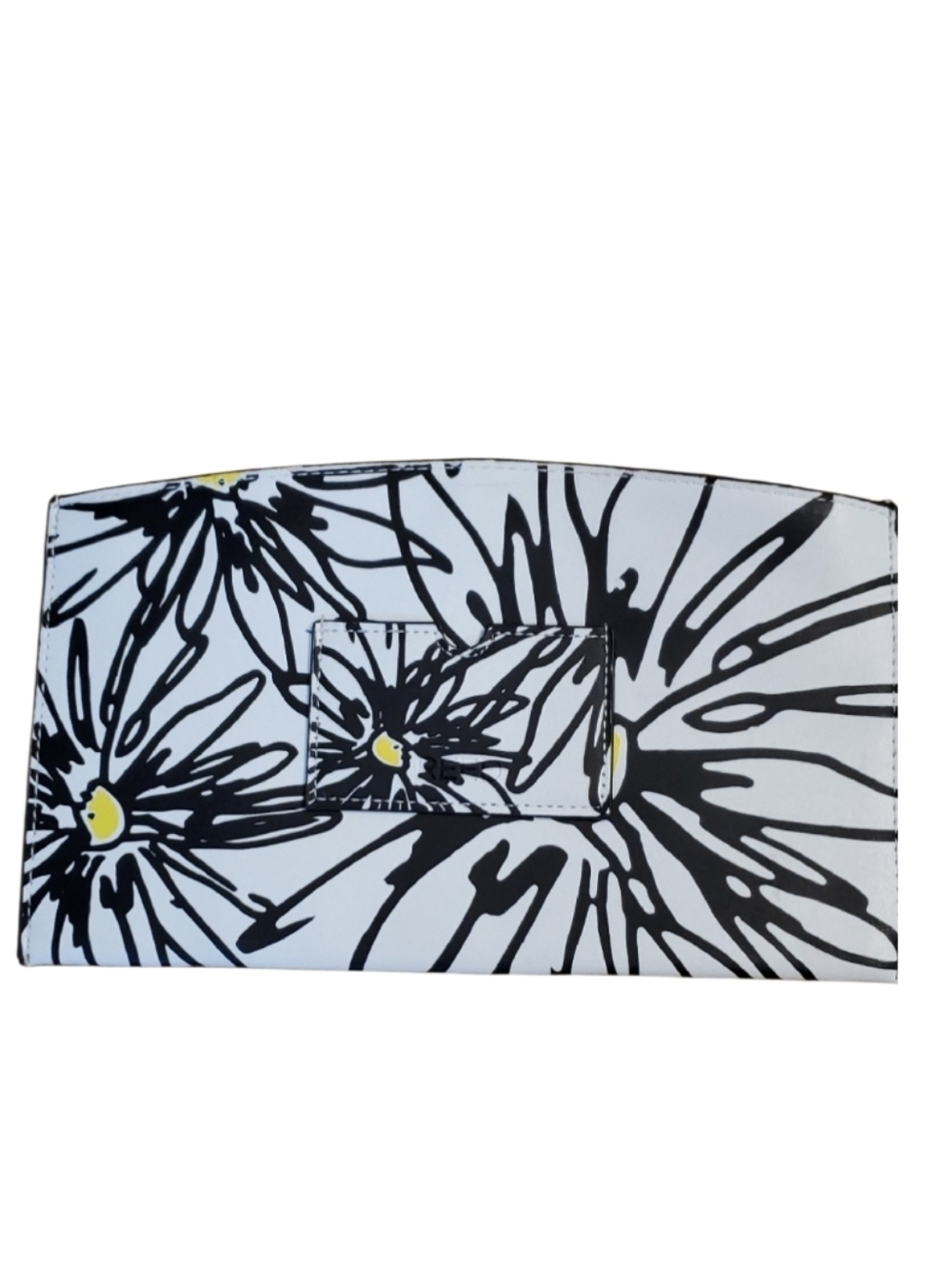 Reed‎ Krakoff Floral Print Wallet Clutch - White & Black with Yellow Accents